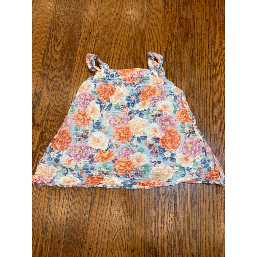 Angel Dear Toddler Girls Floral Muslin Sun Dress Orange Pink Blue Gauze 2T